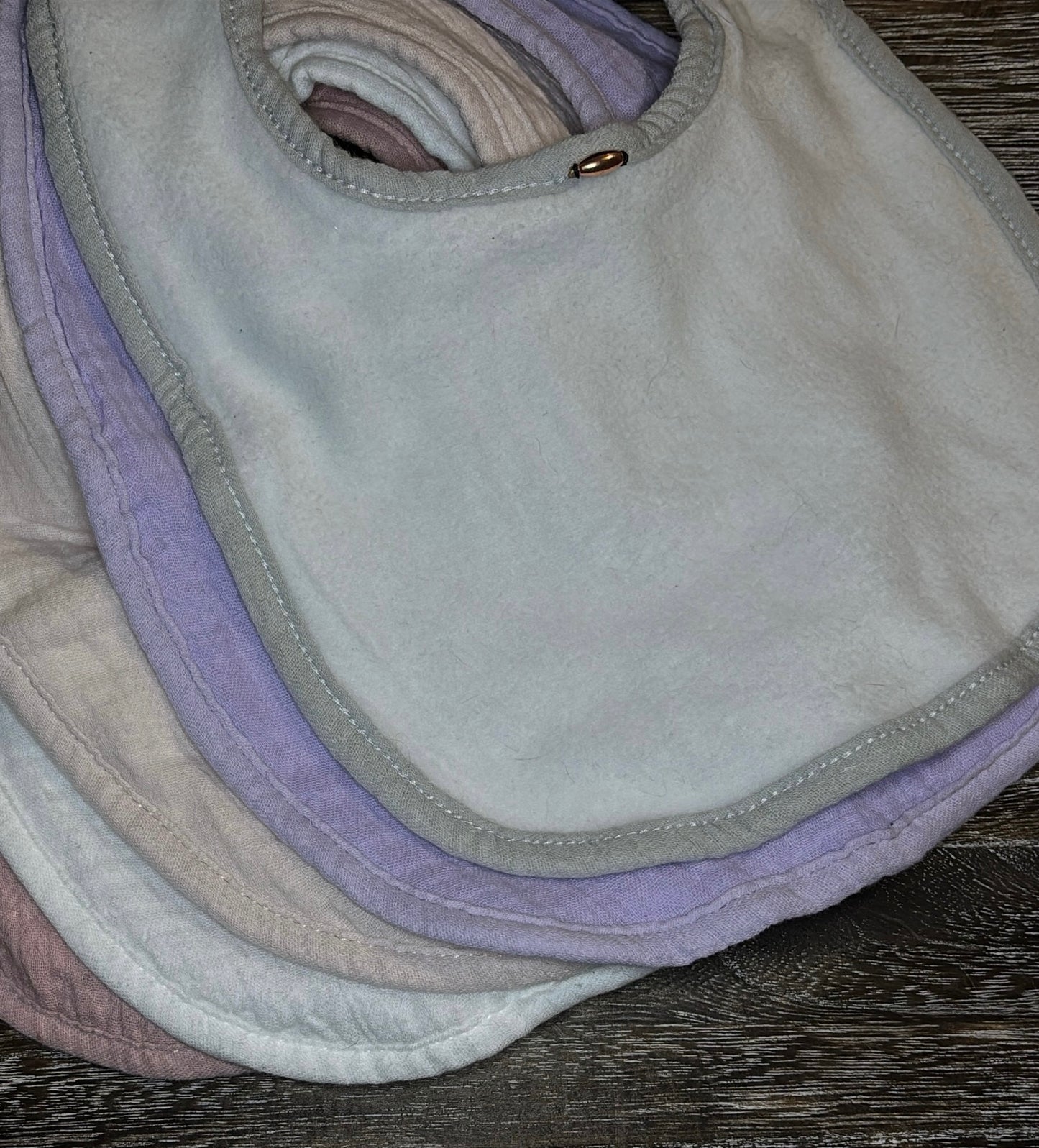 copper kissed cotton bibs 3pc set, 6 color options