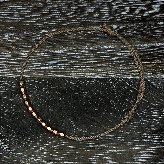 tiny bling copper string bracelet/anklet